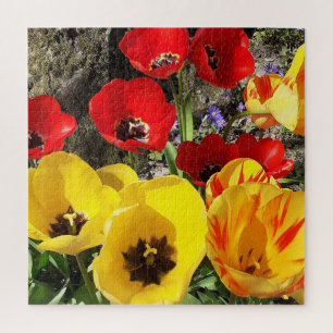 Geel en rood Tulpen Jigzaag Puzzle Legpuzzel