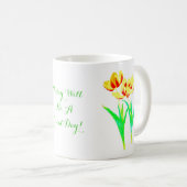Geel en rood tulpen klassieke mok (Voorkant rechts)