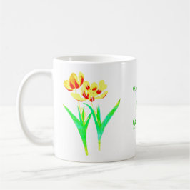 Geel en rood tulpen klassieke mok