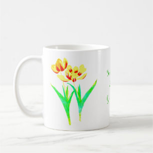 Geel en rood tulpen klassieke mok
