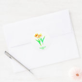 Geel en rood Tulpen Klassieke Sticker rond (Envelop)