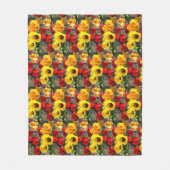 Geel en rood Tulps Fleece Blanket Deken (Voorkant)
