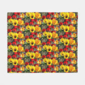 Geel en rood Tulps Fleece Blanket Deken (Voorkant (Horizontaal))