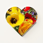 Geel en rood Tulps Heart Notitieboek (Achterkant)