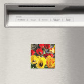 Geel en rood Tulps Magnet (Insitu (Vaatwasser))