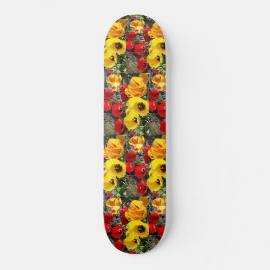 Geel en rood Tulps-skateboard Persoonlijk Skateboard (Voorkant)