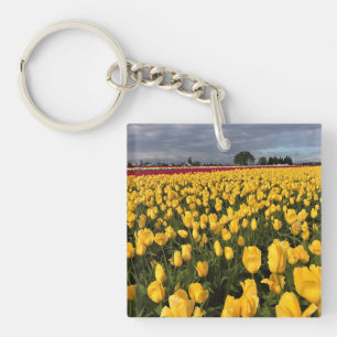 Geel en rood Tulpveld, Oregon Sleutelhanger