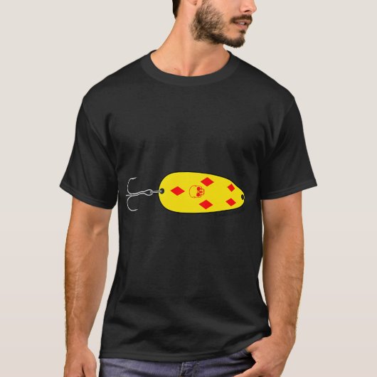 Geel en rood vislokmiddel t-shirt (Voorkant)