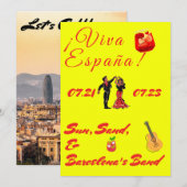 Geel en rood vrijgezellenfeest kaart (Voorkant / Achterkant)