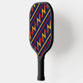Geel en rood Zig Zag Racing Achtergrond Pickleball Paddle (Links)