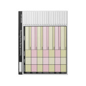 Geel en Roze Aangepast Notitieblok voor wekelijkse (Linkerzijde)