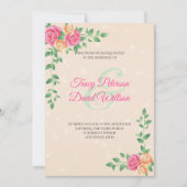 Geel en roze bloemen bruiloft kaart (Voorkant)