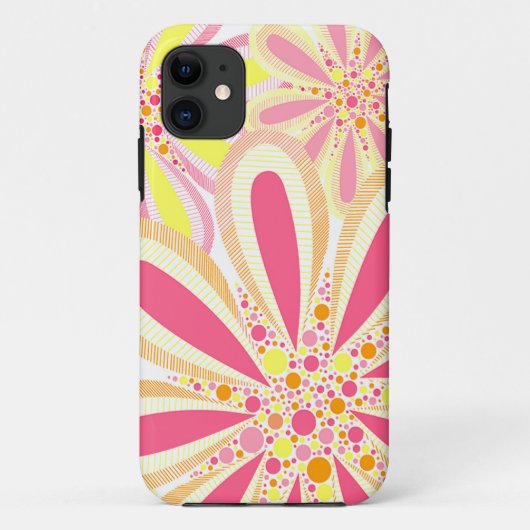 Geel en Roze bloemen Case-Mate iPhone Case (Achterkant)