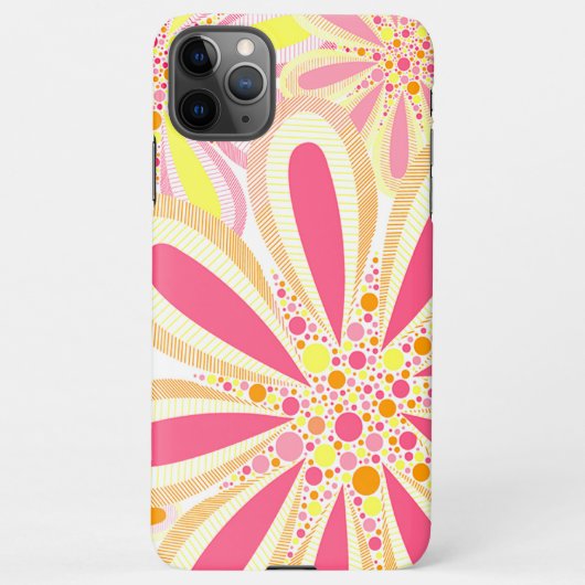 Geel en Roze bloemen iPhone Hoesje (Achterkant)
