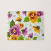 Geel en roze bloempatroon legpuzzel (Horizontaal)
