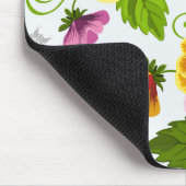 Geel en roze bloempatroon muismat (Hoek)