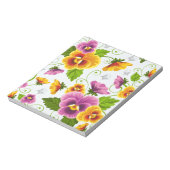 Geel en roze bloempatroon notitieblok (Linkerzijde)