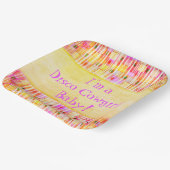 Geel en Roze Cowgirl Fringe Papieren Bordje (Gebogen)