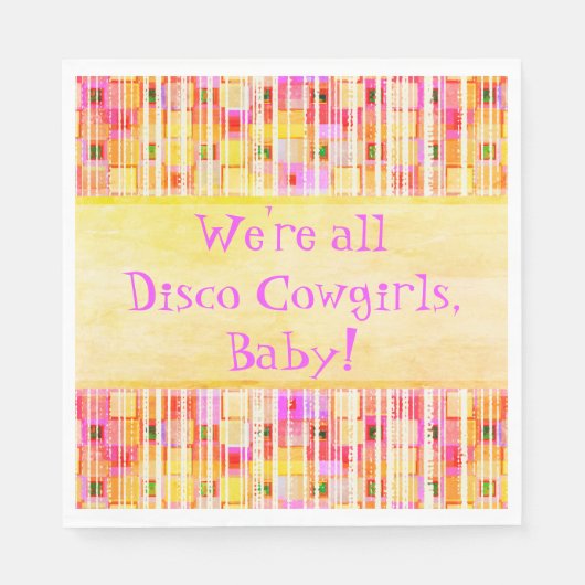 Geel en Roze Cowgirl Fringe Servet (Voorkant)