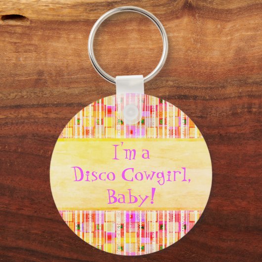 Geel en Roze Cowgirl Fringe Sleutelhanger (Voorkant)