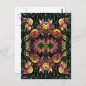 Geel en Roze Dahlias Briefkaart (Voorkant / Achterkant)