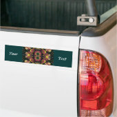 Geel en Roze Dahlias en Jouw tekst Bumpersticker (Op Truck)