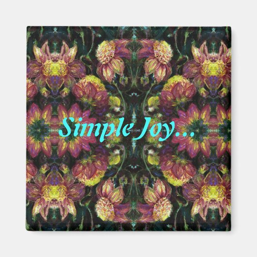 Geel en Roze Dahlias Magneet (Voorkant)