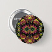 Geel en Roze Dahlias Ronde Button 5,7 Cm (Voorkant /achterkant)