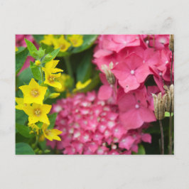 Geel en roze feestdagenkaart