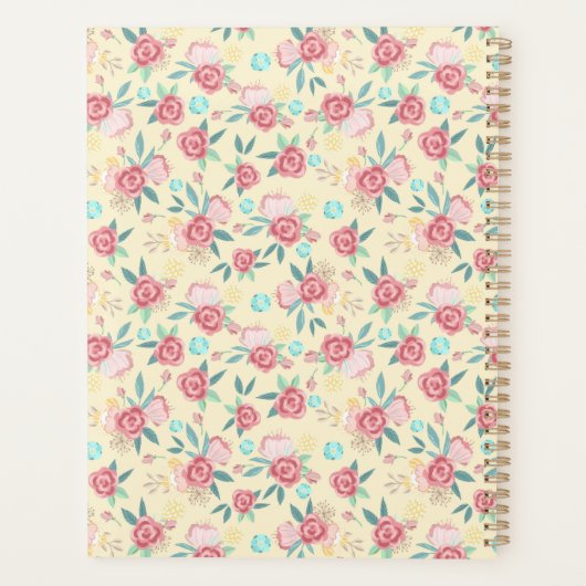 Geel en Roze Floral leraar Planner (Achterkant)