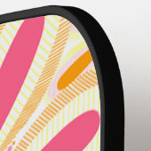 Geel en Roze Floral Pickleball Paddle (Links Detail)