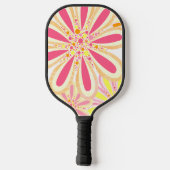 Geel en Roze Floral Pickleball Paddle (Achterkant)