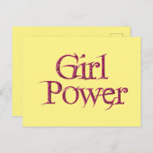 Geel en roze GIRL power Springtme Flower Briefkaart (Voorkant / Achterkant)