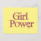Geel en roze GIRL power Springtme Flower Briefkaart (Voorkant)