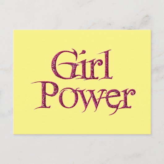 Geel en roze GIRL power Springtme Flower Briefkaart (Voorkant)