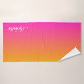 Geel en roze gradiënt ombre badhanddoek (Badhanddoek)