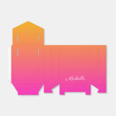 Geel en roze gradiënt ombre bedankdoosjes (Uitgevouwen)