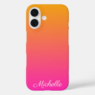 Geel en roze gradiënt ombre iPhone 16 hoesje