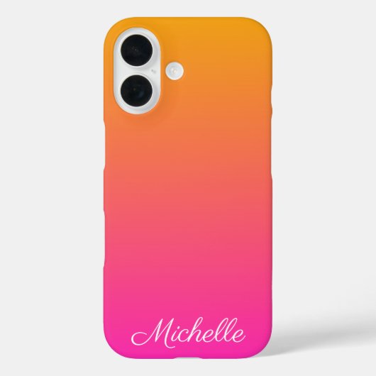 Geel en roze gradiënt ombre Case-Mate iPhone case (Achterkant)