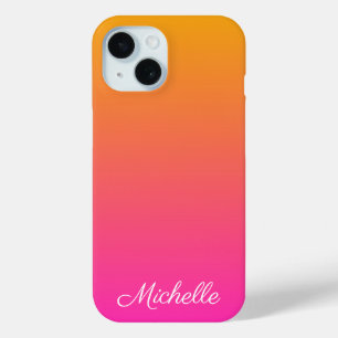 Geel en roze gradiënt ombre iPhone 15 case