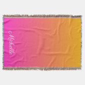 Geel en roze gradiënt ombre deken (Voorkant)