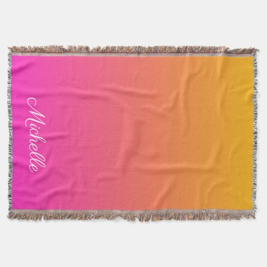 Geel en roze gradiënt ombre deken (Voorkant)