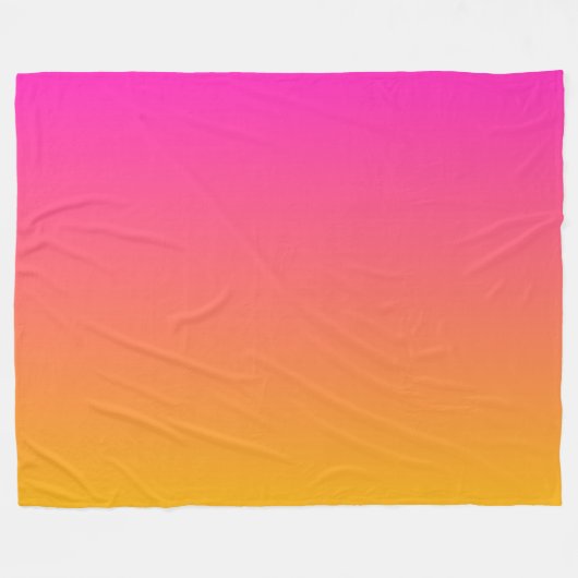 Geel en roze gradiënt ombre fleece deken (Voorkant (Horizontaal))