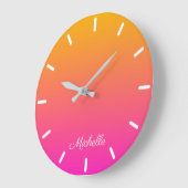 Geel en roze gradiënt ombre grote klok (Hoek)