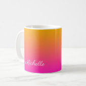 Geel en roze gradiënt ombre koffiemok (Voorkant links)