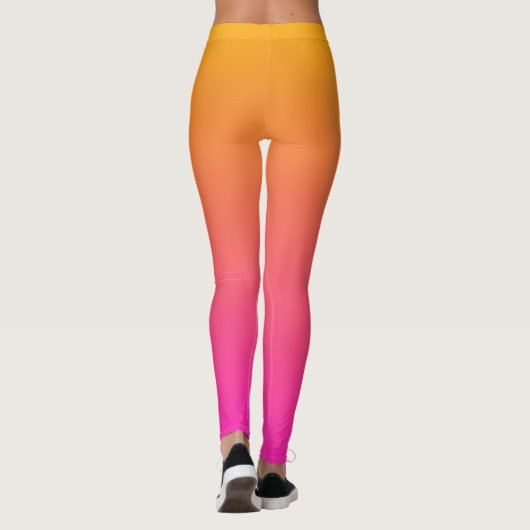 Geel en roze gradiënt ombre leggings (Achterkant)