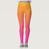 Geel en roze gradiënt ombre leggings (Voorkant)