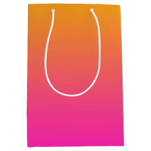Geel en roze gradiënt ombre medium cadeauzakje (Voorkant)