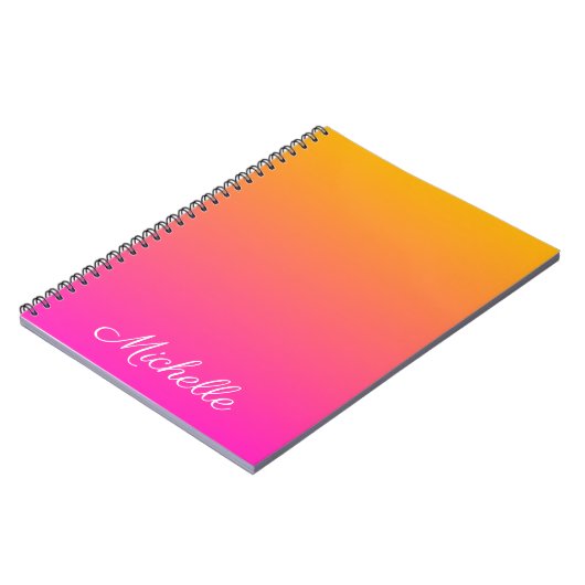 Geel en roze gradiënt ombre notitieboek (Linkerzijde)