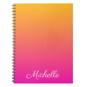 Geel en roze gradiënt ombre notitieboek
